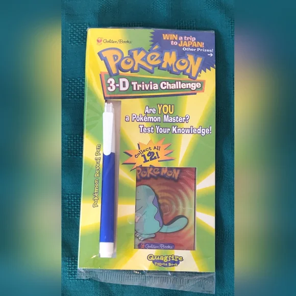 Pokemon 3D Trivia Challenge Quagmire Trivia Book SEALED Golden Books NINTENDO - Picture 2 of 4